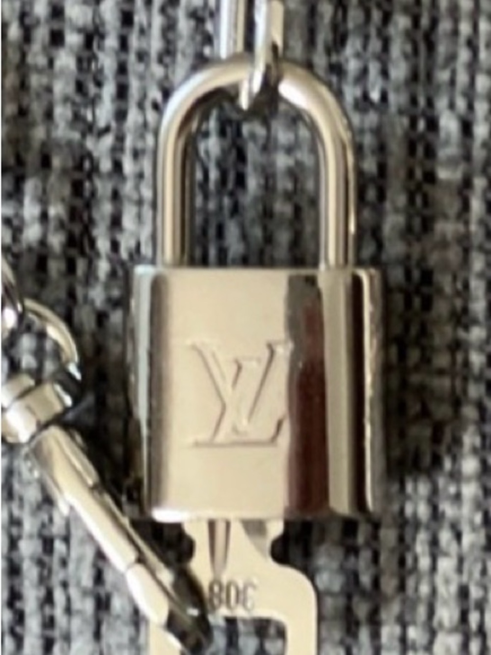 Louis Vuitton Paris Silver Lock and Key #308